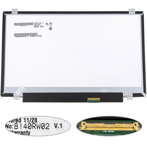 Матриця 14.0" B140RW02 V.1 1600×900 40pin LED Slim матова, розʼєм справа внизу (renew)