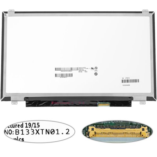 Матриця 13.3" B133XTN01.2 1366×768 eDP 30pin LED Slim глянцева, кріпл. вертикальні, конектор справа знизу