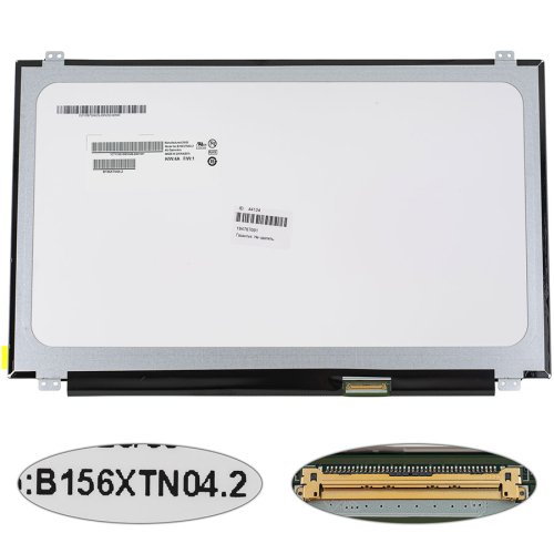 Матриця 15.6" B156XTN04.2 нова, 1366×768, 40pin, LED Slim, глянець, конектор справа знизу