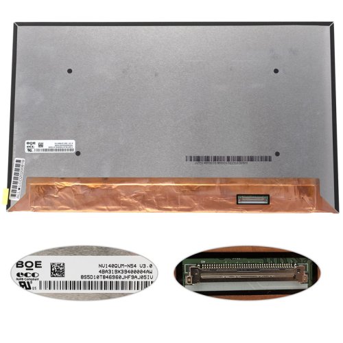 Матриця 14.0" NV140QUM-N54 IPS 4K 3840×2160 eDP 40pin LED Slim матова, роз’єм справа знизу