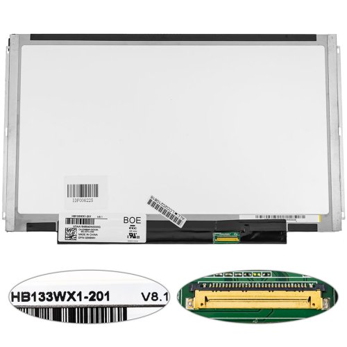 Матриця 13.3" HB133WX1-201 1366×768 eDP 30pin LED Slim матова, роз’єм справа знизу (renew)