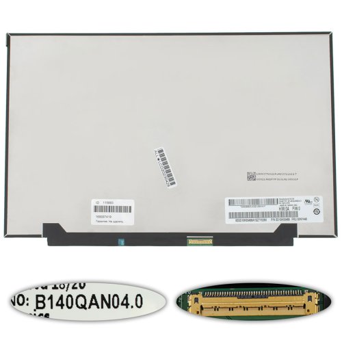 Матриця 14.0" B140QAN04.0 2880×1800 eDP 40pin LTPS 90Hz 400кд/м² матова Slim, роз’єм справа знизу