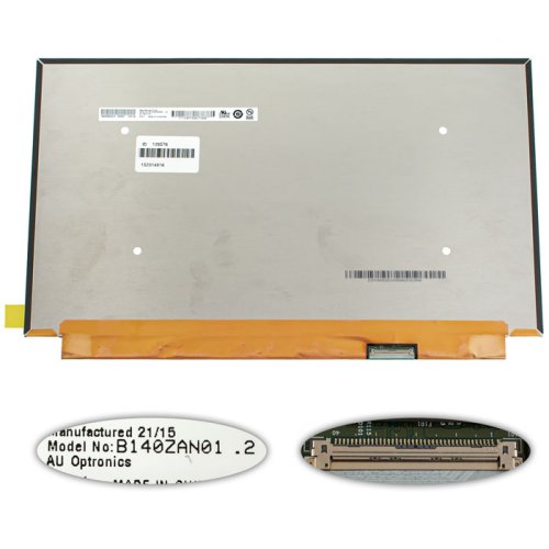 Матриця 14" B140ZAN01.2 UHD 3840×2160 IPS eDP 40pin LED Slim матова, роз’єм справа знизу