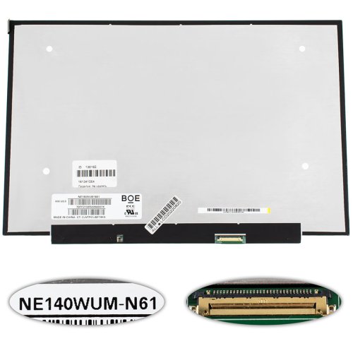 Матриця IPS 14.0" NE140WUM-N61 1920×1200 eDP 30pin LED Slim матова, роз’єм справа знизу