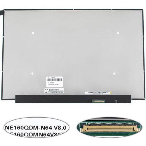 Матриця 16" NE160QDM-N64 IPS 2560×1600 90Гц eDP 40pin LED Slim матова, роз’єм справа знизу