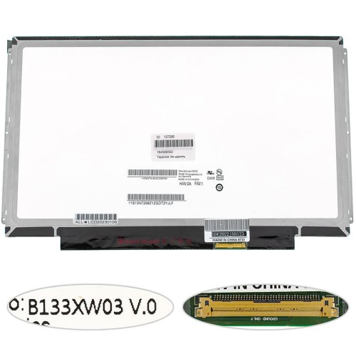 Уцінка! Матриця 13.3" B133XW03 V.0 1366×768 40pin LED Slim глянцева, роз’єм справа внизу