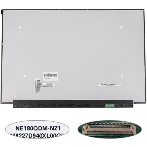 Матриця IPS 18" NE180QDM-NZ1 2560×1600, eDP 40pin, 165Гц, LED, slim, матова, роз'єм справа внизу