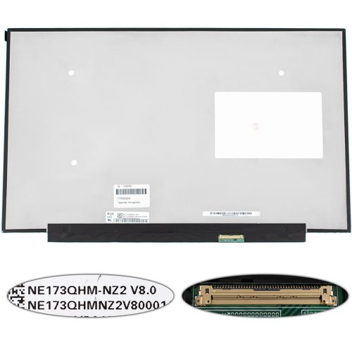 Матриця 17.3" NE173QHM-NZ2 IPS 2560×1440 240Гц eDP 40pin LED Slim матова, розʼєм справа знизу