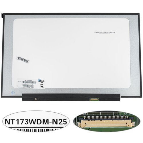 Матриця 17.3" NT173WDM-N25 1600×900 eDP 30pin LED Slim матова, розʼєм справа знизу