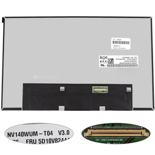 Матриця 14.0" NV140WUM-T04 Touch IPS 1920x1200 eDP 40pin LED Slim матова, розʼєм справа знизу