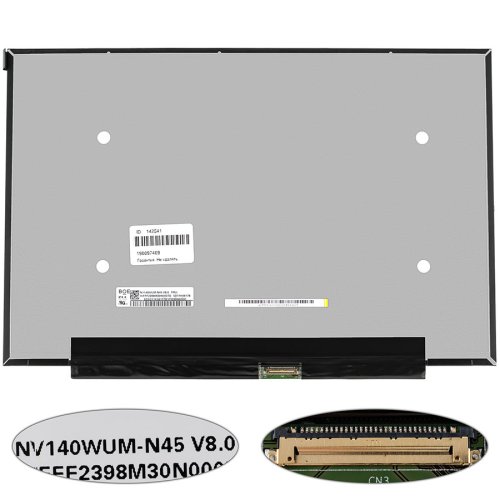 Матриця 14.0" NV140WUM-N45 IPS 1920×1200 eDP 30pin LED Slim матова, розʼєм по центру знизу