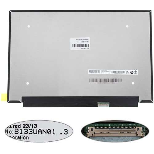 Матриця 13.3" B133UAN01.3 IPS 1920×1200 eDP 30pin LED Slim матова (розʼєм справа знизу)