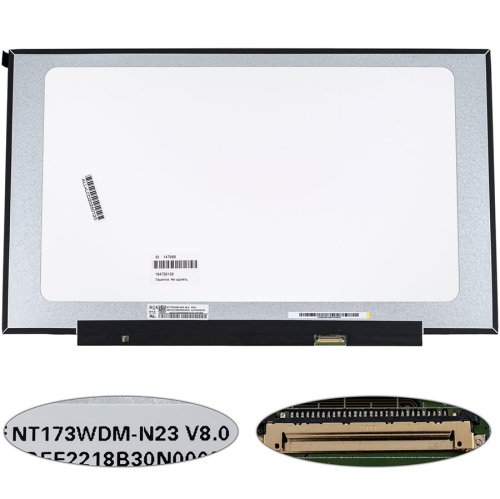 Матриця 17.3" NT173WDM-N23 1600×900 eDP 30pin LED Slim матова, розʼєм справа знизу