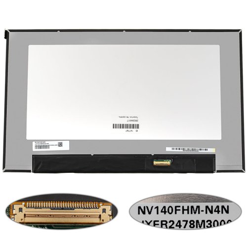 Матриця 14" NV140FHM-N4N FHD 1920×1080 eDP 30pin LED Slim матова, розʼєм справа знизу, 4.2мм