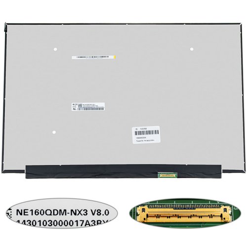 Матриця 16.0" NE160QDM-NX3 IPS 2560×1600 120Hz eDP 40pin LED Slim матова, роз’єм справа знизу