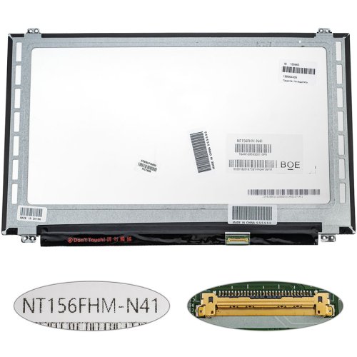 Матриця 15.6" NT156FHM-N41 FHD IPS 30pin eDP 220кд/м² LED Slim матова, розʼєм справа (renew)