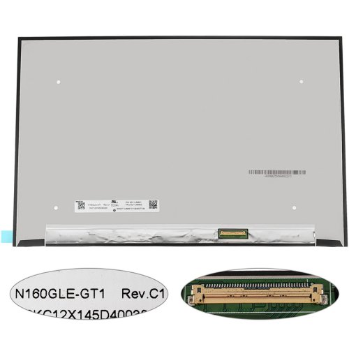 Матриця 16" N160GLE-GT1 IPS 2560×1600 165Hz eDP 40pin LED Slim матова, роз’єм справа знизу