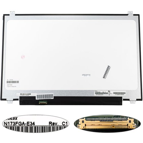 Матриця 17.3" N173FGA-E34 1600x900 eDP 30pin LED Slim матова, розʼєм зліва знизу (renew)