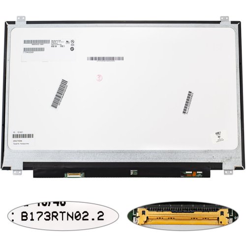 Матриця 17.3" B173RTN02.2 1600×900 eDP 30pin LED Slim матова, розʼєм зліва знизу (renew)
