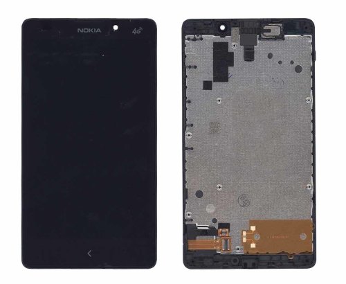 Тачскрін-модуль (матриця) з рамкою для Nokia XL Dual Sim RM-1030, чорний