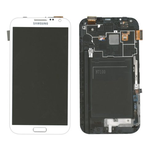 Дисплей з тачскріном у рамці, білий для Samsung Galaxy Note 2 GT-N7100