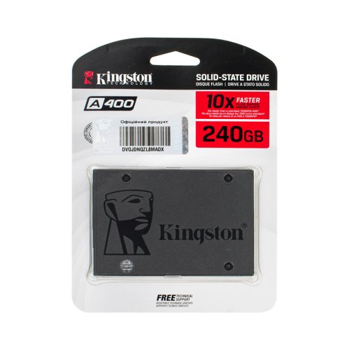 SSD диск Kingston A400 240 ГБ 2.5" SATA III (SA400S37/240G), TLC, 350/500 МБ/с