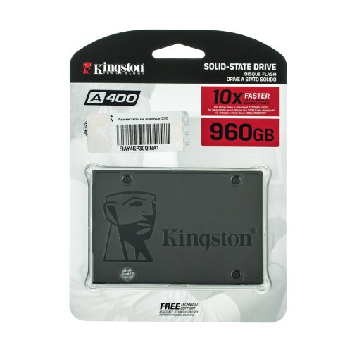 SSD Kingston A400 2.5" 960GB SATA III TLC, 450/500 МБ/с (SA400S37/960G)