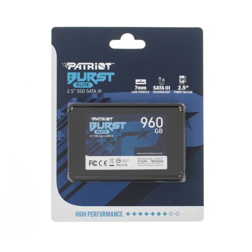 SSD Patriot Burst Elite 2.5" 960GB PBE960GS25SSDR, 3D QLC, SATA III, 320/450MB/s