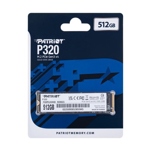 SSD Patriot P320 512GB M.2 2280 NVMe PCIe 3.0 x4 TLC 2200/3000 МБ/с (P320P512GM28)