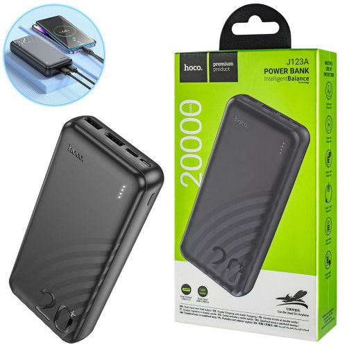 Універсальний павербанк HOCO J123A Element 20000 мА·год, чорний (6942007612067)