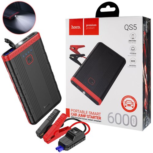 Автомобільний пуско-зарядний пристрій HOCO QS5 6000mAh (6942007643689)