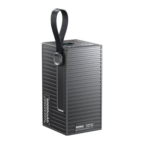 Павербанк Remax RPP-609 Pro 60000 мА·год, 22.5W швидка зарядка, LED ліхтарик (сірий)