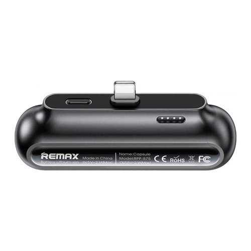 Повербанк Remax RPP-576 2500 mAh Black для iPhone, швидка зарядка (Capsule Series)