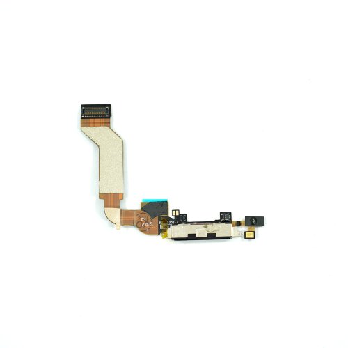 Шлейф с разъемом зарядки и компонентами для Apple iPhone 4S, black