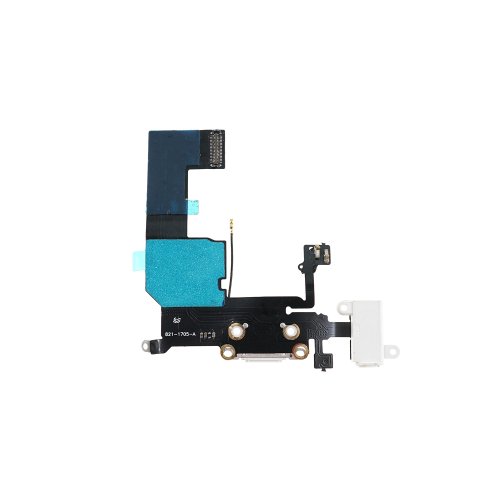 Шлейф с разъемом зарядки и компонентами для Apple iPhone 5C, white
