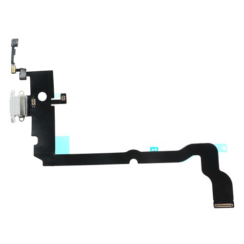 Шлейф с разъемом зарядки и компонентами для Apple iPhone XS Max, silver