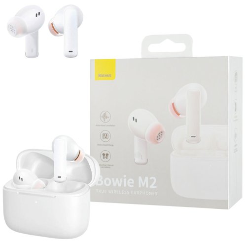 Baseus Bowie M2 TWS бездротові навушники, білий (NGTW140002)