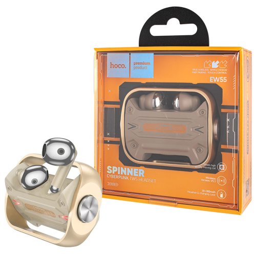 Бездротові навушники HOCO EW55 Trendy TWS, BT, ігрові, Gold (6942007605212)