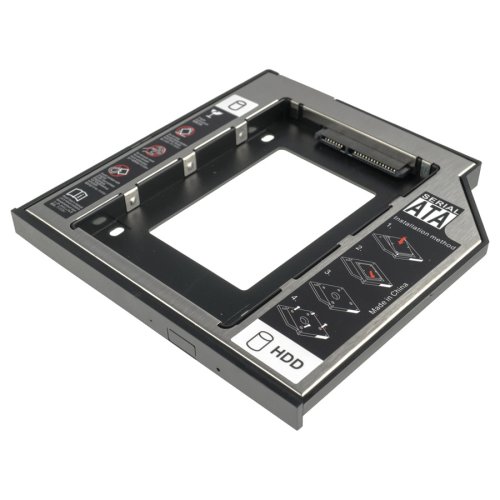 Карман Optibay для 2.5" SATA HDD/SSD 9.5 мм замість SATA-приводу ноутбука, матовий