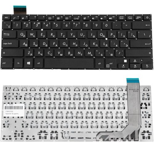 Клавіатура для ноутбука ASUS X407 series, RU розкладка, чорна, без рамки