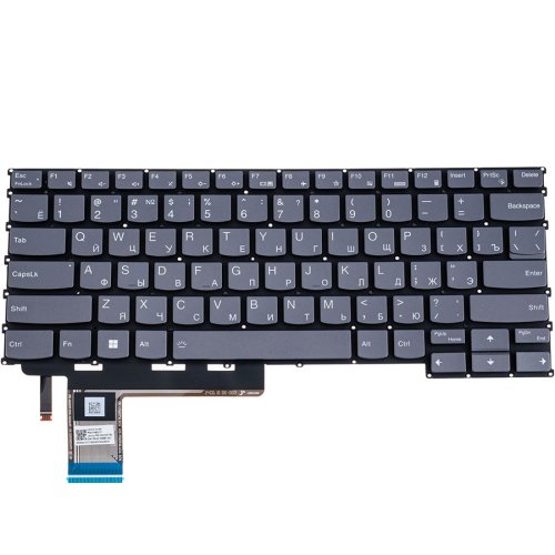 Клавіатура для ноутбука Lenovo Slim 5 14APH8, чорна, без рамки, підсвітка, RU-розкладка