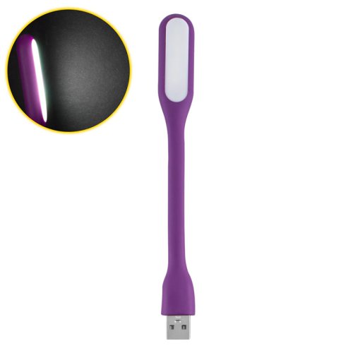 Гнучка USB-лампа 5V 1.2W, фіолетова