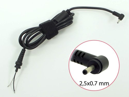 DC-кабель 2.5×0.7 для ASUS EeePc 30/40W, від БЖ до ноутбука, ферит і застібка
