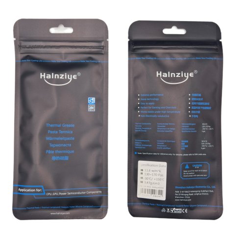 Термопаста Halnziye HY-P11 карбонова Gray, шприц 1 г, теплопровідність 11.8 Вт/м·К