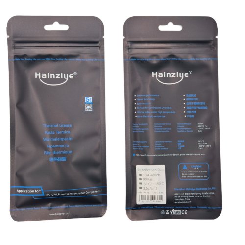 Термопаста Halnziye HY-P13 карбонова сіра, шприц 1 г, теплопровідність 13,4 Вт/м·К