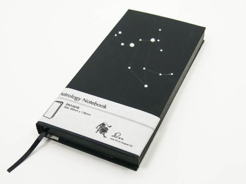 Подарунковий блокнот Зодіак Лев (сузір’я), 90×180×18 мм, 240 арк., чорний