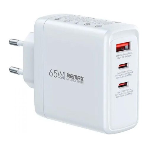 Зарядний пристрій Remax RP-U100 GaN 65W, 3 порти (Dofon Series)