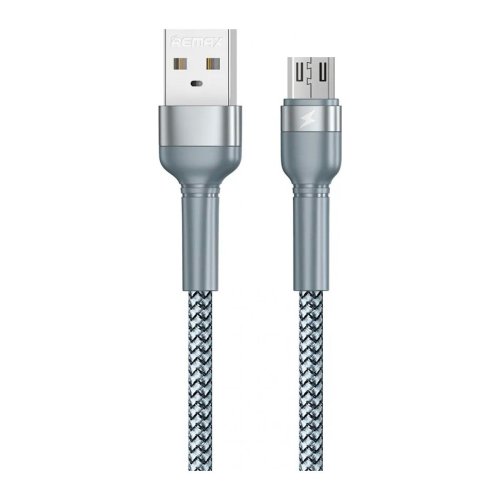 Кабель Remax RC-124m Silver USB–Micro-USB 1 м, 2.4 A (серія Jany)