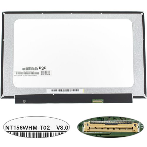 Матриця 15.6" NT156WHM-T02 Touch 1366×768 eDP 40pin LED Slim матова, розʼєм справа знизу