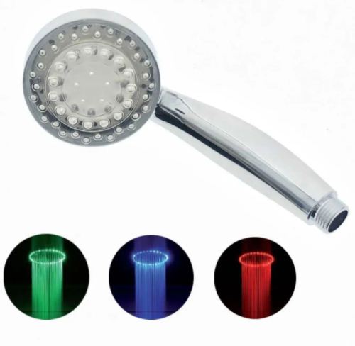 Світлодіодна лійка для душу LED з термопідсвіткою, що змінює колір від температури води